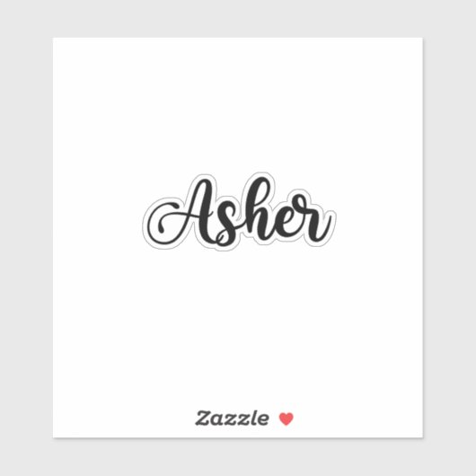 Asher Name - Handgeschreven kalligrafie Sticker (Vel)