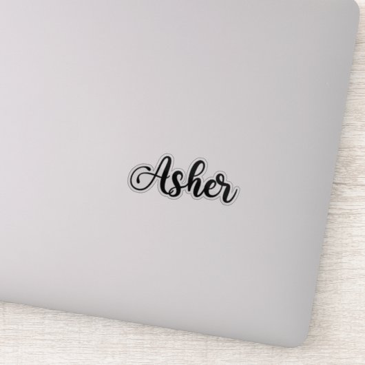 Asher Name - Handgeschreven kalligrafie Sticker (Detail)
