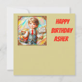 ASHER ~ Verjaardag Kaart ~ Road Crossing Monitor ~ (Achterkant)