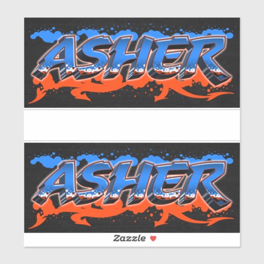 Asher Vorname Name Graffiti Aufkleber Sticker (Vel)