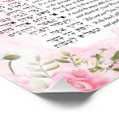 Asher Yatzar - Hebreeuwse roze roze roze roodroze  Foto Afdruk (Hoek)