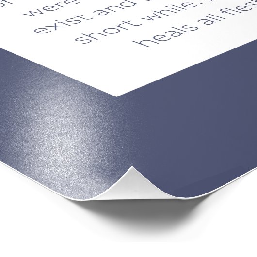 Asher Yatzar Hebrew Blessing Dusty Blue Foto Afdruk (Hoek)