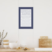 Asher Yatzar Hebrew Blessing Dusty Blue Poster (Keuken)