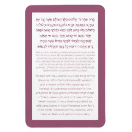 Asher Yatzar Hebrew Blessing Dusty Pink Poster Magneet