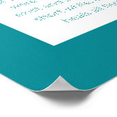 Asher Yatzar Hebrew Blessing Turquoise Poster (Hoek)