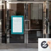 Asher Yatzar Hebrew Blessing Turquoise Raamsticker (Kantoordeur)