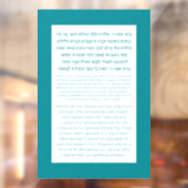 Asher Yatzar Hebrew Blessing Turquoise Raamsticker (Vel 2)