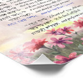 Asher Yatzar Hebrew Morning Prayer Pink Red Cosmos Foto Afdruk (Hoek)