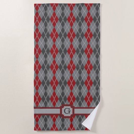 Ashes and Embers Argyle Beach Towel Strandlaken (Voorkant)