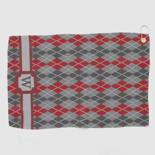 Ashes and Embers Argyle Golf Towel Golfhanddoek (Horizontaal)