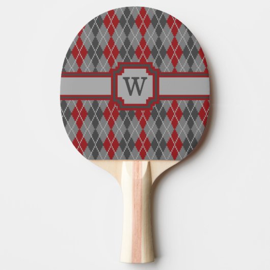 Ashes and Embers Argyle Ping Pong Paddle Tafeltennisbatje (Voorkant)
