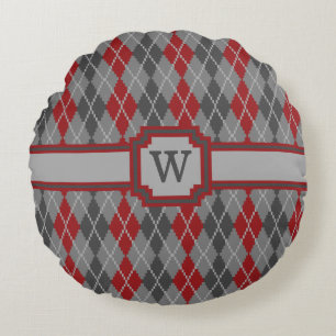 Ashes and Embers Argyle Round Pillow Rond Kussen