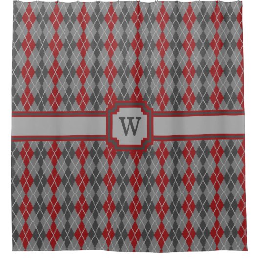 Ashes and Embers Argyle Shower Curtain Douchegordijn (Voorkant)