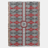 Ashes and Embers Argyle Throw Blanket Deken (Voorkant Verticaal)