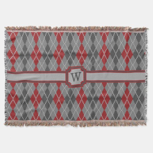 Ashes and Embers Argyle Throw Blanket Deken (Voorkant)