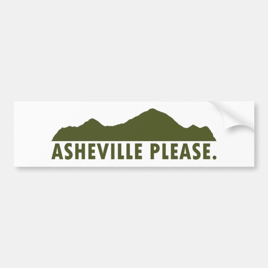 Asheville Alsjeblieft Bumpersticker (Voorkant)