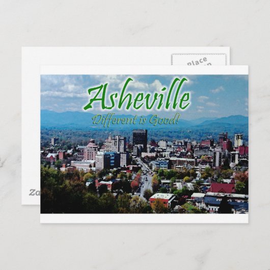 Asheville...ander is goed! briefkaart (Voorkant / Achterkant)