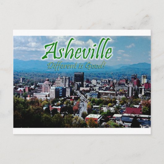 Asheville...ander is goed! briefkaart (Voorkant)