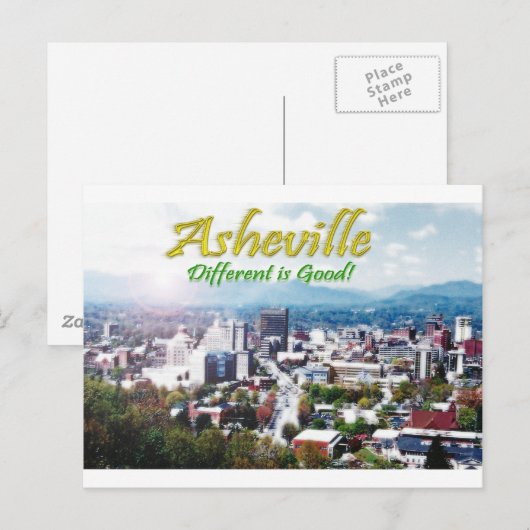 Asheville...ander is goed! briefkaart (Voorkant / Achterkant)