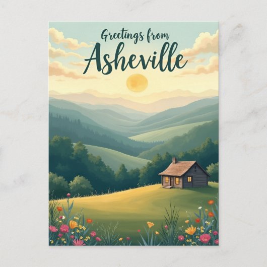 Asheville Blue Ridge Mountains vintage Postcard Briefkaart (Voorkant)