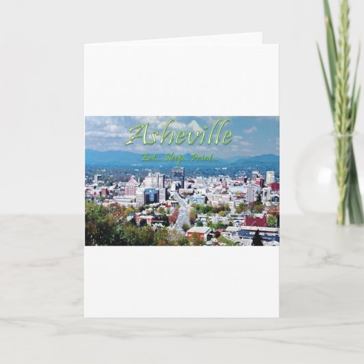 Asheville...Eet...Slaap...Verf Feestdagen Kaart (Voorkant)