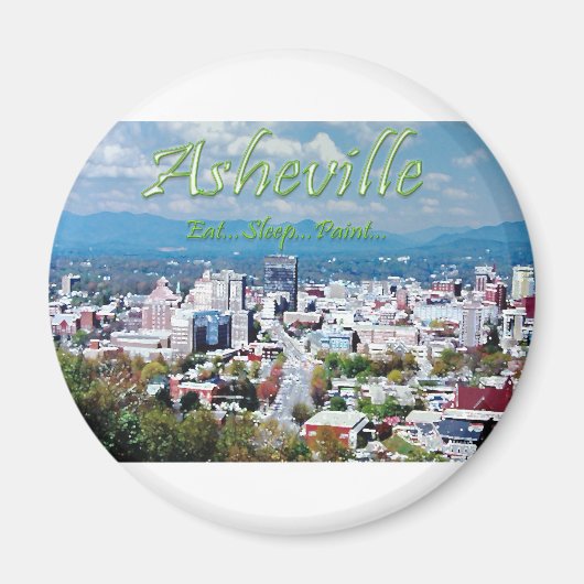 Asheville...Eet...Slaap...Verf Magneet (Voorkant)