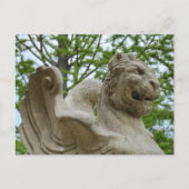 Asheville gevleugelde leeuw standbeeld historische briefkaart (Voorkant)