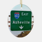 Asheville Kerstornament, North Carolina Keramisch Ornament (Rechts)