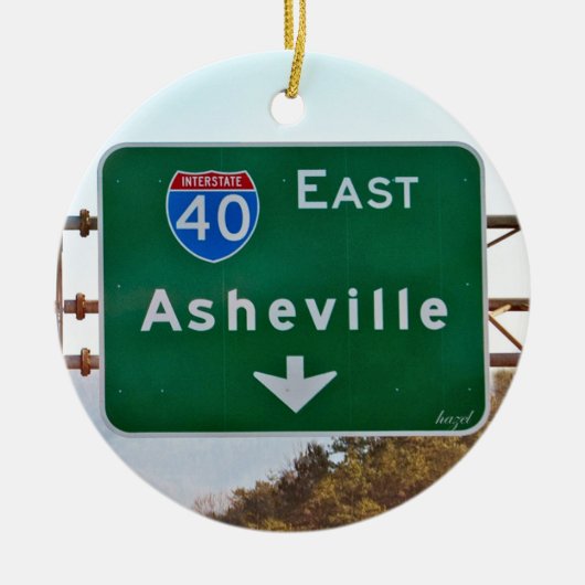 Asheville Kerstornament, North Carolina Keramisch Ornament (Voorkant)
