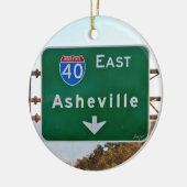 Asheville Kerstornament, North Carolina Keramisch Ornament (Links)