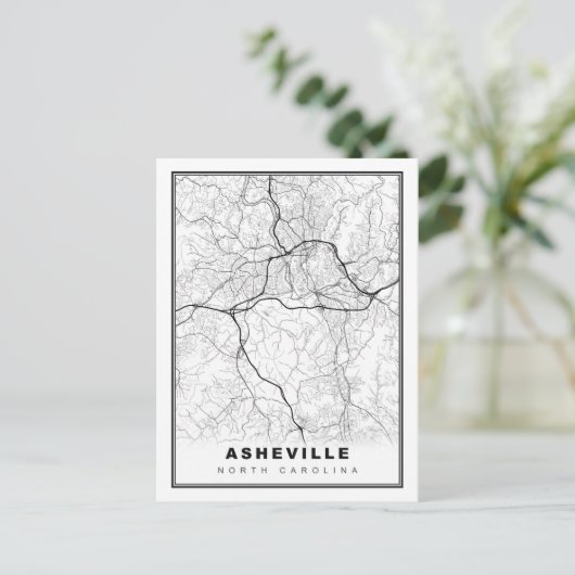Asheville Map Briefkaart (Staand voorkant)