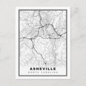 Asheville Map Briefkaart (Voorkant)