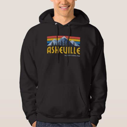 Asheville Mountains Retro  T-Shirt (Voorkant)