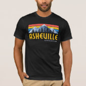 Asheville Mountains Retro T-Shirt (Voorkant)