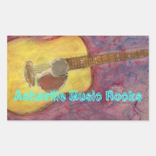 Asheville Music Rocks Rechthoekige Sticker (Voorkant)