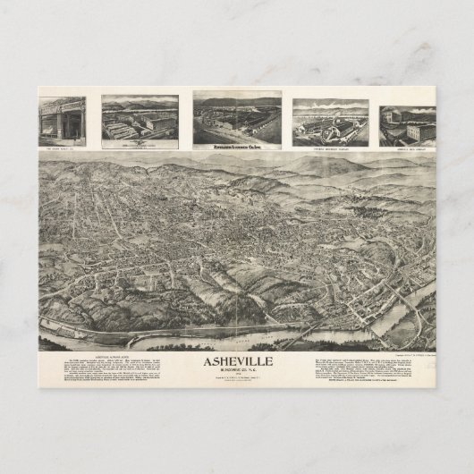 Asheville, NC 1912 Briefkaart (Voorkant)