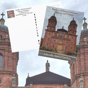 Asheville NC Basiliek van Saint Lawrence Briefkaart