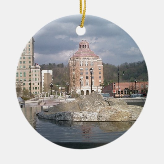 Asheville nc fontain keramisch ornament (Voorkant)