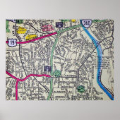 Asheville, NC  Map Poster (Voorkant)