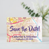 Asheville, NC  Map Save The Date (Staand voorkant)