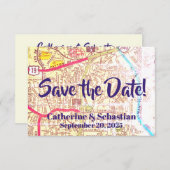 Asheville, NC  Map Save The Date (Voorkant / Achterkant)