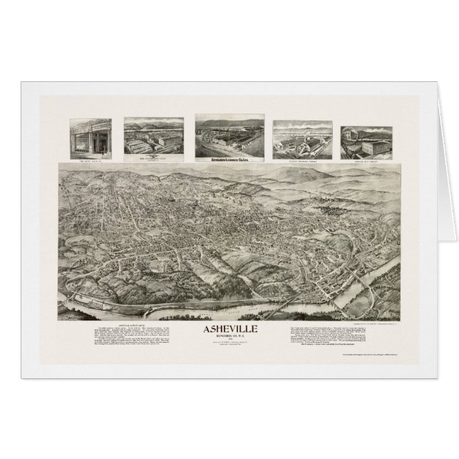 Asheville, NC Panoramic Map - 1912 (Voorkant Horizontaal)