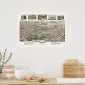 Asheville, NC Panoramic Map - 1912 Poster (Keuken)