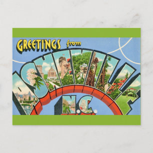 Asheville NC Retro Vintage Ansichtkaart Briefkaart