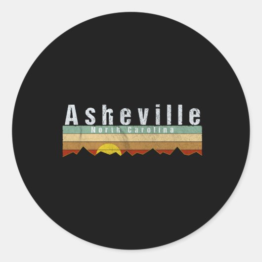 Asheville Nc Ronde Sticker (Voorkant)