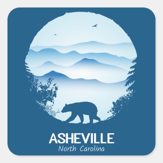 Asheville, NC Sticker (Voorkant)