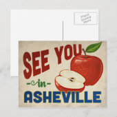 Asheville North Carolina Apple - Vintage Travel Briefkaart (Voorkant / Achterkant)