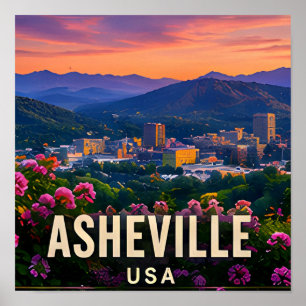 Asheville North Carolina Berg Reis Cadeau Poster