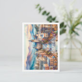 Asheville North Carolina Beroemde Plaats waterverf Briefkaart (Staand voorkant)