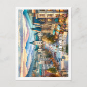 Asheville North Carolina Beroemde Plaats waterverf Briefkaart (Voorkant)